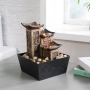 3-степенен фонтан за релаксация на маса, камък, осветен, 6,7 x 6,7 x 8,9 инча, снимка 6