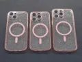Phone 15,15 Pro,15 Pro Max кейс с брокат MagSafe розов, снимка 1