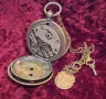 Старинен Османски джобен часовник с кюстек и ключ, снимка 2