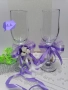 Подвижна украса за шампанско, за чаши, за свещи в лилаво., снимка 8