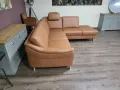 Светло кафяв кожен ъглов диван "Viola" с функция ракла, снимка 9