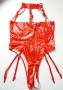 Червено лачено боди с отворени чашки и дъно, снимка 4