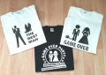 Тениски за ергенско парти с надпис GAME OVER PARTY, снимка 1