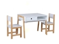 Дървена Детска маса със столчета Бели НОВИ, снимка 1
