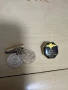 Брошка с османски монети, пещерняшка значка, обеци и 2 броя пръстени , снимка 1