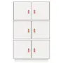 vidaXL Висок шкаф, бял, 67x40x108,5 см, борово дърво масив, снимка 5