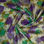 Плат италианска дизайнерска копринена тафта принт цветя, снимка 7