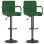 vidaXL Бар табуретки, 2 бр, тъмнозелени, кадифе（SKU: 334662）, снимка 1