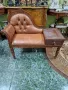 Страхотна антикварна английска салонна пейка , снимка 3