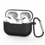 Силиконов кейс за безжични слушалки AirPods Pro, AirPod 3 - черен цвят, снимка 2