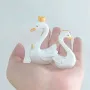 Двойка бели лебеди лебед фигурка фигурки от смола украса за торта и др фигурка лебед , снимка 2