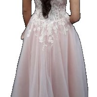 Бална рокля в цвят розова пудра, с перли и нежни цветя по корсета, снимка 4 - Рокли - 44244685