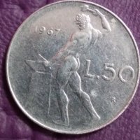 50 лири Италия 1967, снимка 1 - Нумизматика и бонистика - 34778437