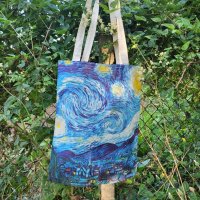 Платнена торбичка,чанта Ван Гог картини- Слънчогледите и Звездна нощ, снимка 15 - Чанти - 41844397
