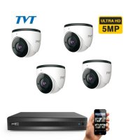 TVT - 5 Mpix Комплект За Видеонаблюдение с 4 Бр. TVT Куполни Камери И 5Mp DVR TVT, снимка 1 - HD камери - 40970543