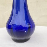 Красива арт ваза от кобалтово стъкло №1067, снимка 4 - Антикварни и старинни предмети - 34667251