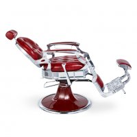Бръснарски стол Kirk - червен/черен/кафяв, снимка 4 - Бръснарски столове - 28442932