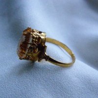 Позлатен сребърен пръстен с морганит, снимка 2 - Пръстени - 23497599