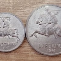 1 и 5 цента Литва 1991  км40, снимка 1 - Нумизматика и бонистика - 36002025