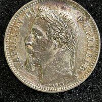 Франция, Наполеон III 1 франк 1868 А, снимка 2 - Нумизматика и бонистика - 39684654