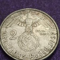 2 Марки сребро Трети Райх 1937, снимка 1 - Нумизматика и бонистика - 41541870