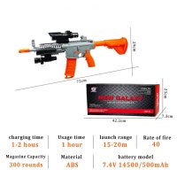 Гел бластер, автомат, пушка с гел топчета, gel blaster Оранжев , снимка 2 - Електрически играчки - 41574084