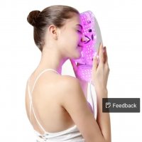КОЗМЕТИЧНА Led маска за светлинна терапия, фотодинамична терапия за лице, акне, бръчки и други проце, снимка 7 - Козметични уреди - 35806660