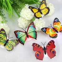 5 броя 3D LED Светещи пеперуди декорация , снимка 3 - Други - 35666369