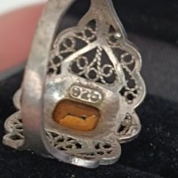 Сребърен пръстен с сапфир ЗЕ, снимка 5 - Пръстени - 44480404
