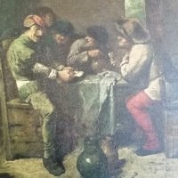 Стара Барокова Картина Adriaen Brouwer 1635 г., снимка 4 - Антикварни и старинни предмети - 35802213