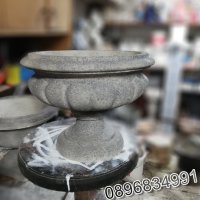 Кашпа Саксия от Бетон - каменен цвят, снимка 4 - Саксии и кашпи - 35851516