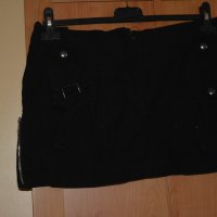 Черна къса лятна джинсова пола, снимка 1 - Поли - 41812120
