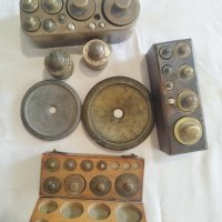 комплект бронзови тежести теглилки грамове грам за везна кантар, снимка 1 - Антикварни и старинни предмети - 44259188