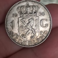 1 гулден 1956 г сребро Нидерландия

, снимка 1 - Нумизматика и бонистика - 41736783