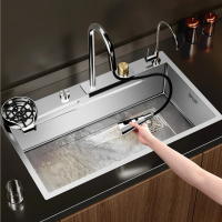 Висококачествена мултифункционална кухненска мивка в цвят инокс, снимка 5 - Мивки - 44730494