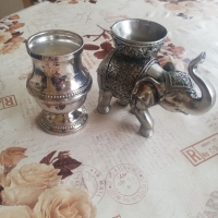 Свещник слон и бокалче, снимка 2 - Декорация за дома - 36088759