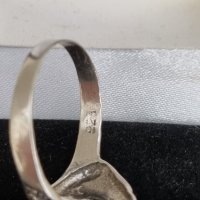 Сребърен пръстен с маркизити , снимка 5 - Пръстени - 41606252