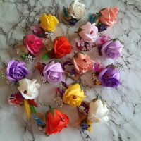 Ръчно изработени декорация с ароматни рози от пластичен сапун и керамични амфори, снимка 6 - Други - 39438207