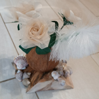 ваза с рози и кокос море сувенир, декорация подарък, снимка 4 - Декорация за дома - 22703256