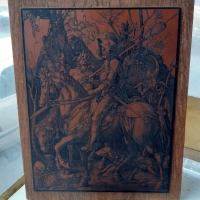 Картина Медна гравюра Рицаря Дявола Смърта на Албрехт Дюрер, снимка 1 - Антикварни и старинни предмети - 36105377