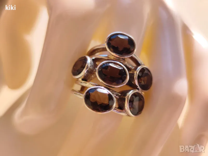 Сребърен пръстен с Раухтопаз , снимка 1