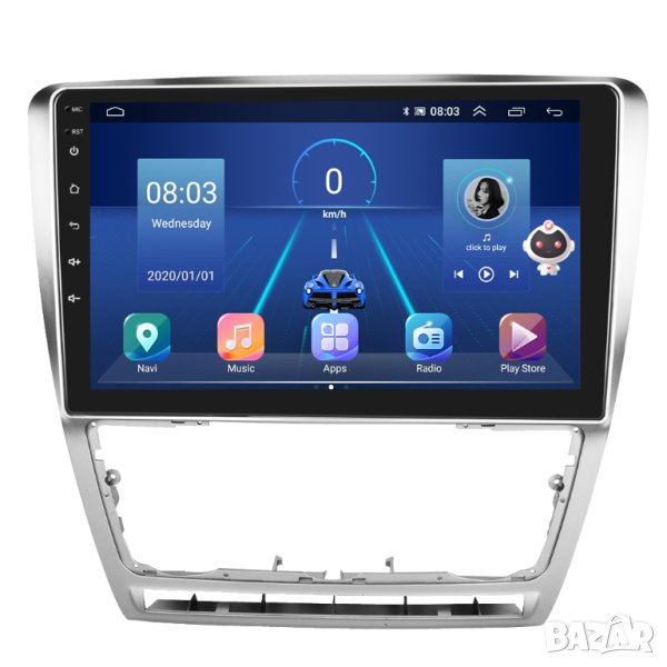 10" 2-DIN мултимедия с Android 13, 32GB ROM , 2GB RAM за Skoda Octavia 2007-2013, снимка 1