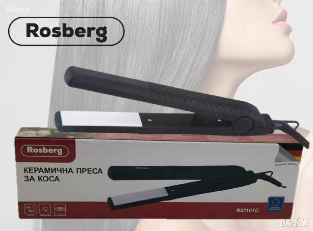 Преса за коса, 38W, Керамична плоча за изправяне, снимка 1