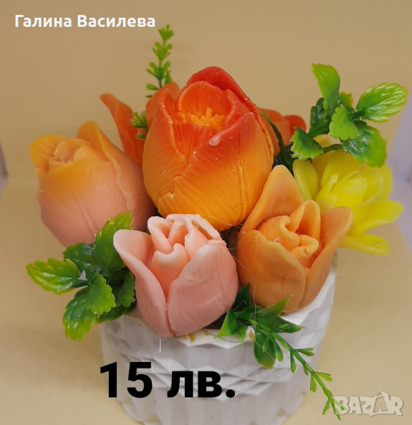 Ръчно изработени цветя от сапун, снимка 1