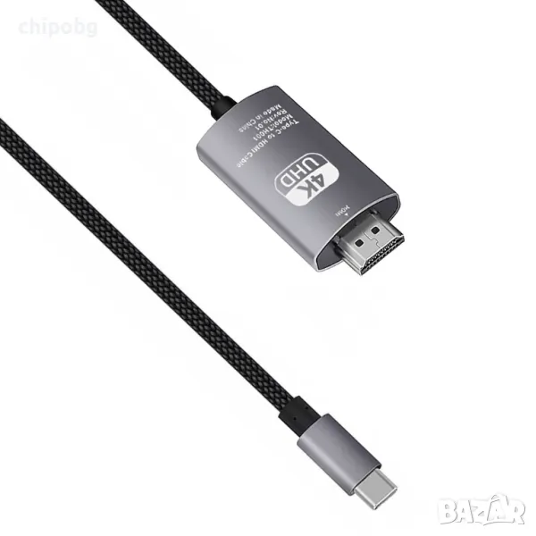 Кабел DeTech, USB-C – HDMI, снимка 1