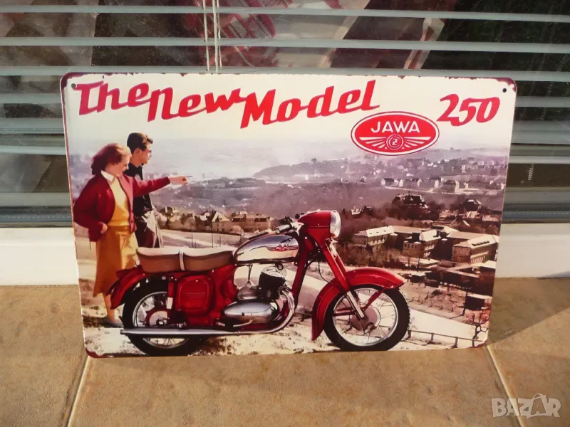 Метална табела мотор Jawa 250 The new model реклама новия модел ретро, снимка 1