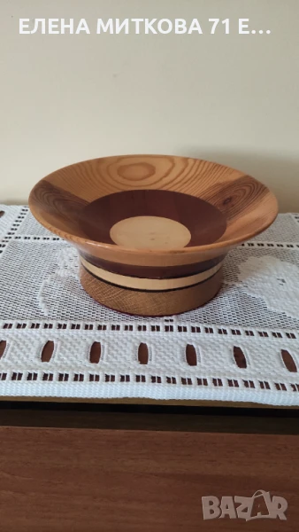 Масивна дървена купа със столче, снимка 1