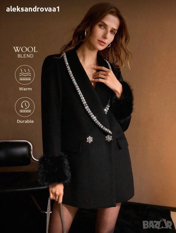 ЛУКСОЗНО ПАЛТО ОТ ПРЕМИУМ ВЪЛНА , снимка 1