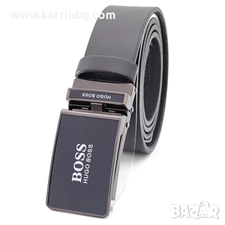Мъжки колан BOSS естествена кожа с автоматична катарама, снимка 1