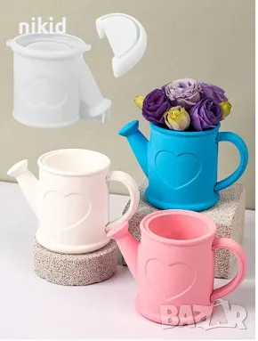 3D Голяма Лейка силиконов молд форма кашпа ваза гипс смола шоколад декор моливник чайник кана, снимка 1